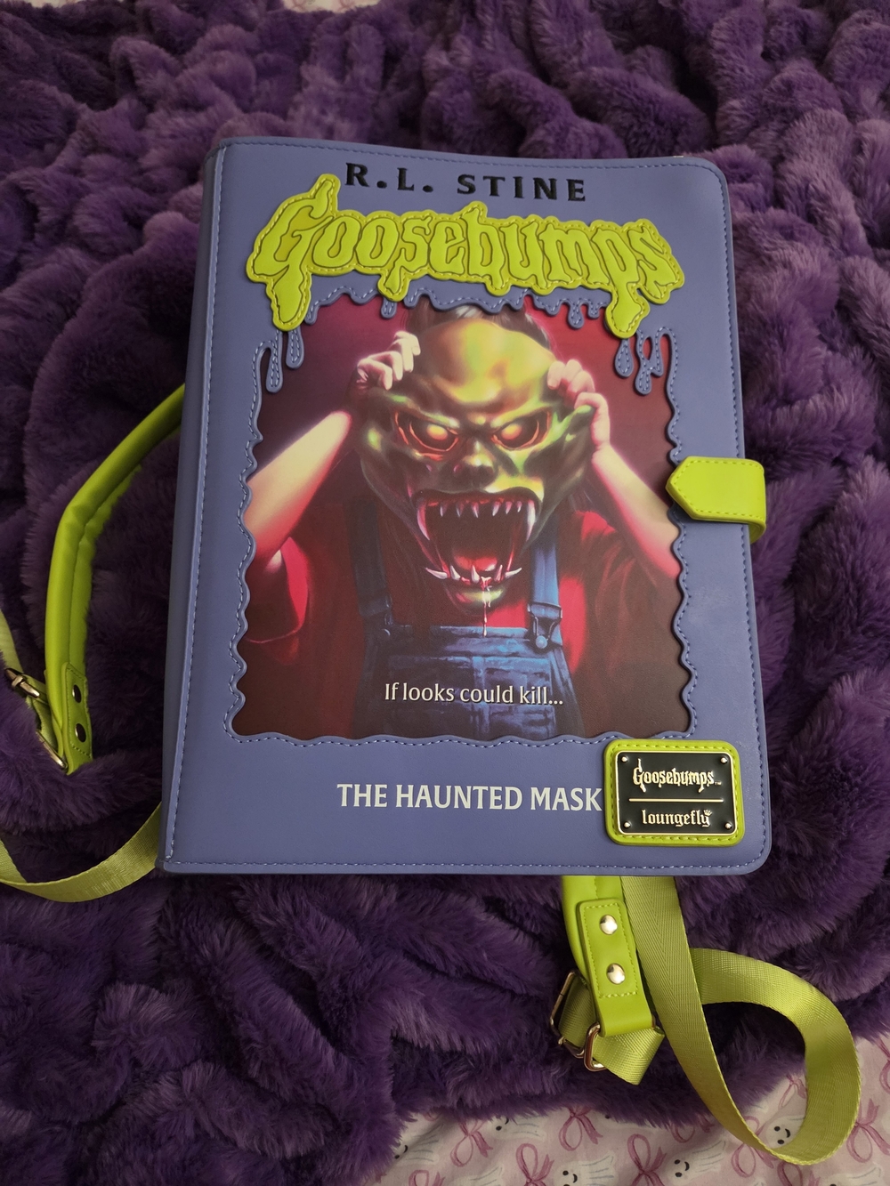 Loungefly Purple & Neon Green Goosebumps 'The Haunted Mask' Crossbody